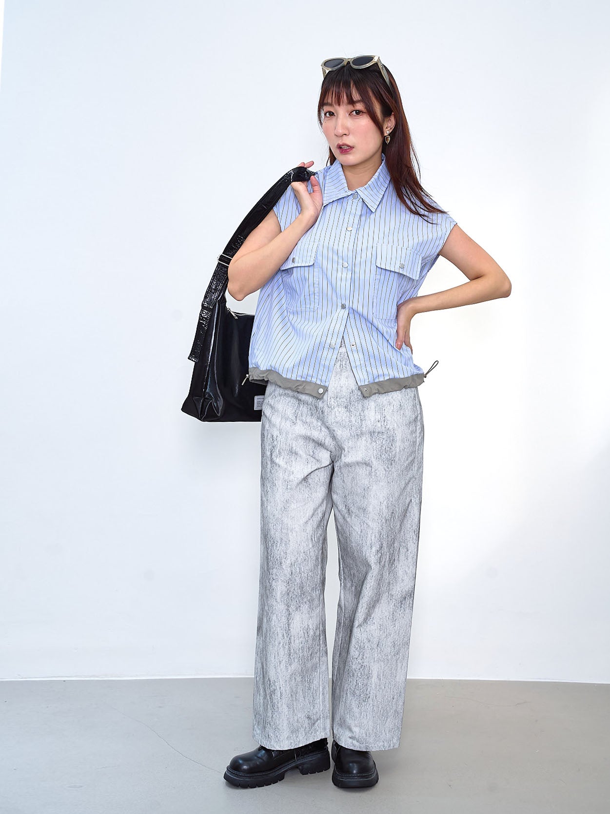 Contrast Drawstring Waist Vest Jacket (2 Colours)