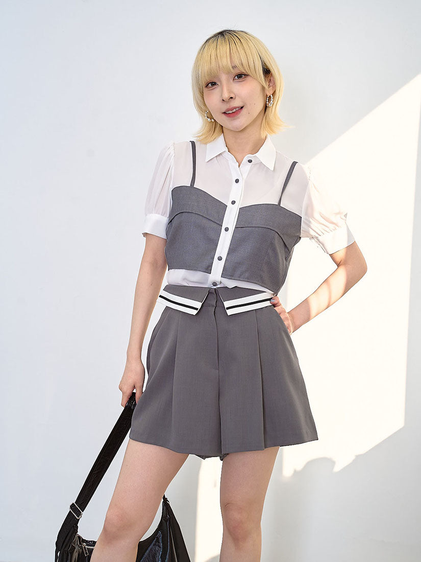 Stripe Collar Shorts (2 Colours)