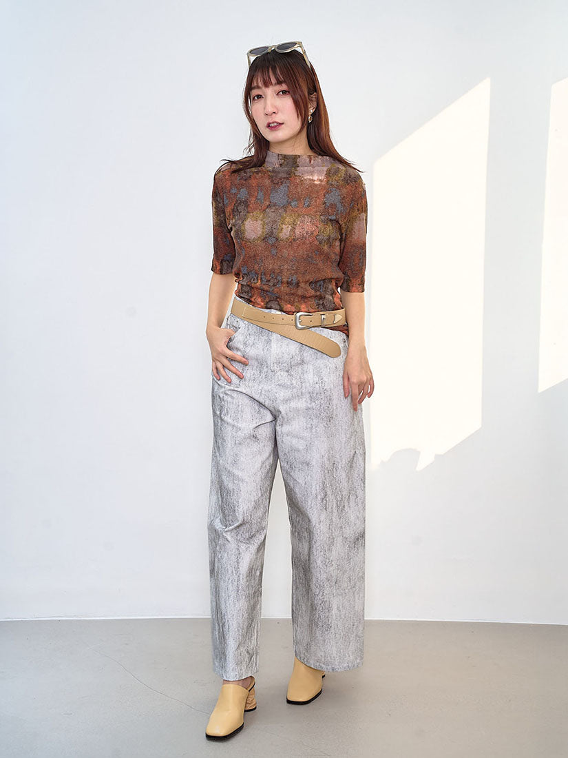 Tie Dye Printed Side Seam Gathered Top (2 Colours)