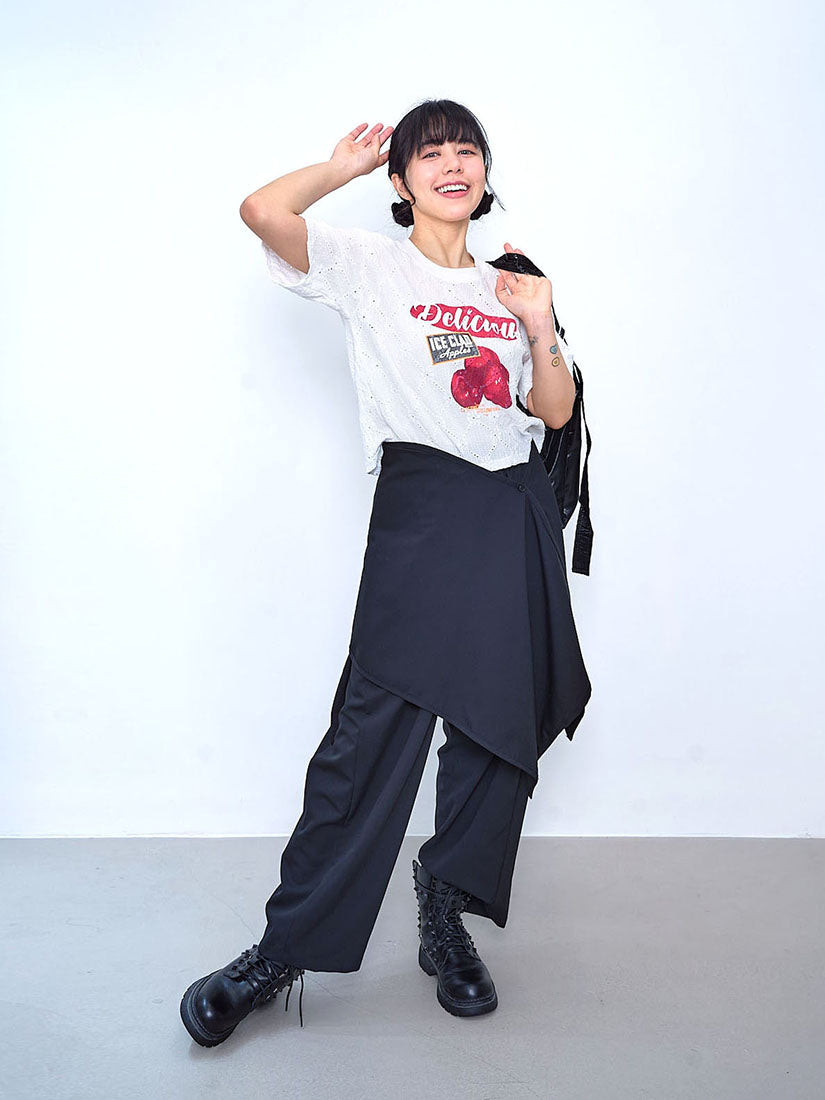 Wide Leg Pants With Wrap Scarf Set (3 Colours)