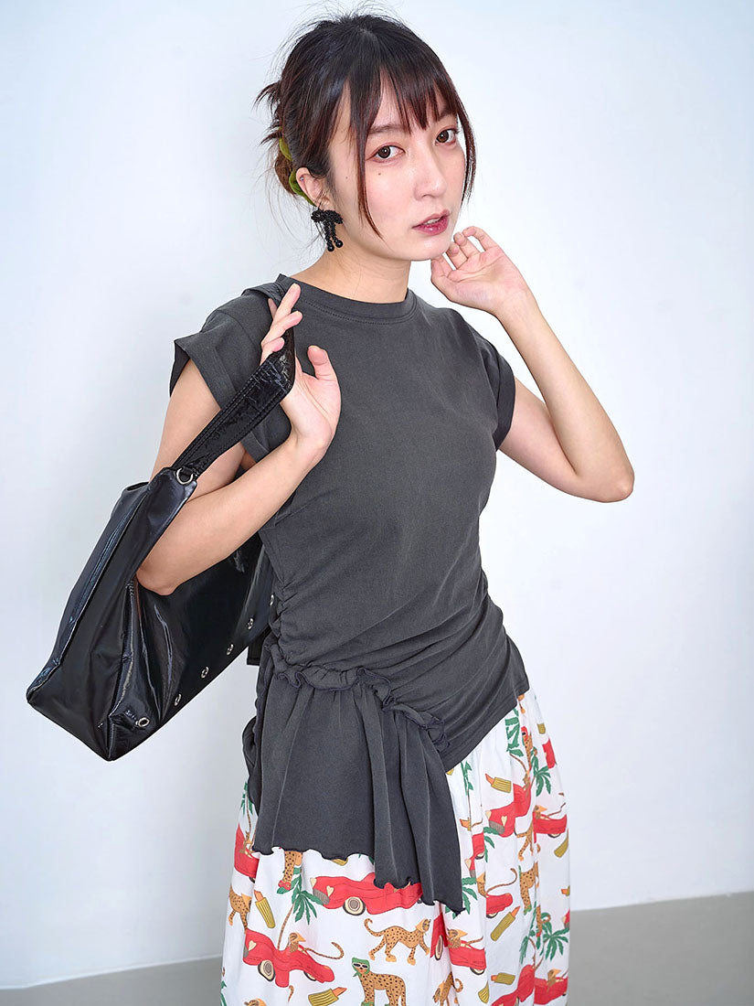 Asymmetric Ruffle Drape Top (2 Colours)