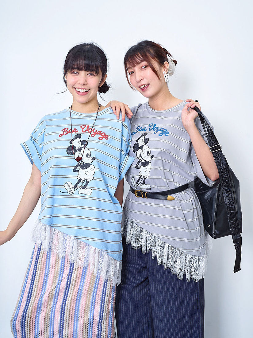 Steamboat Willie Mickey Striped Tee (2 Colours)