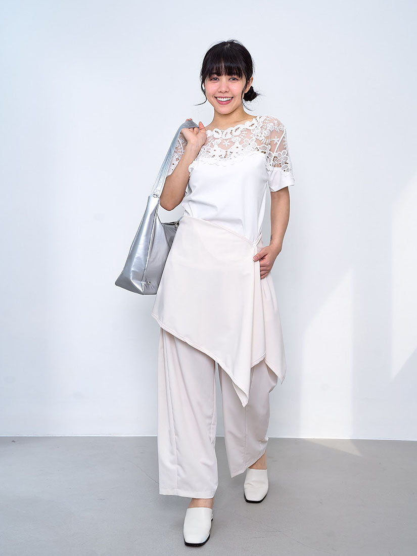 Lace Yoke Sleeve Panel Top (2 Colours)
