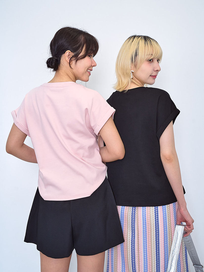 3D Ribbon Bow Mules Printed Tee (2 Colours)