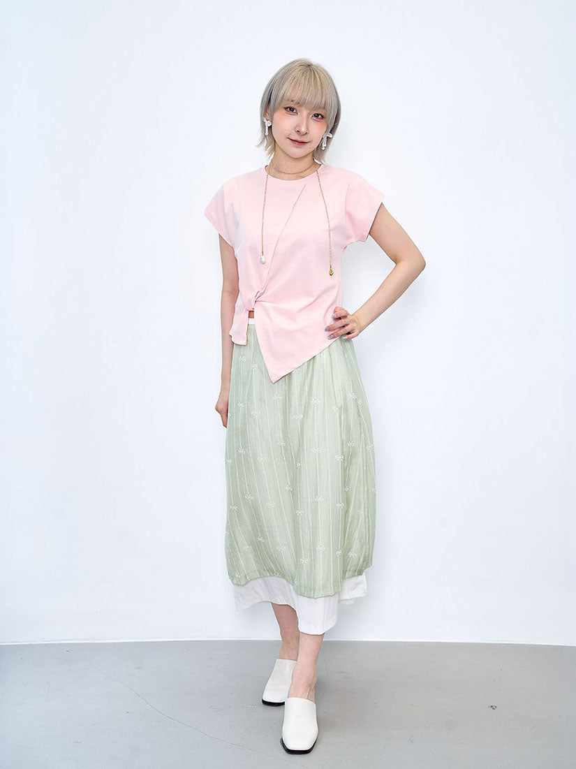 Asymmetric Knot Bow Front Tee (2 Colours)