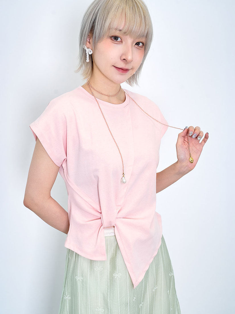 Asymmetric Knot Bow Front Tee (2 Colours)