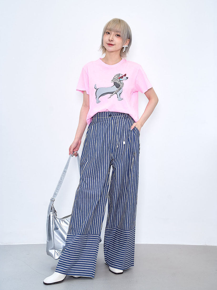 Dachshund Print Distressed Tee (2 Colours)