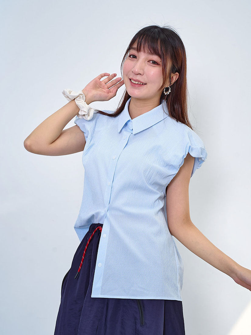 Puff Armhold Gingham Blouse (2 Colours)