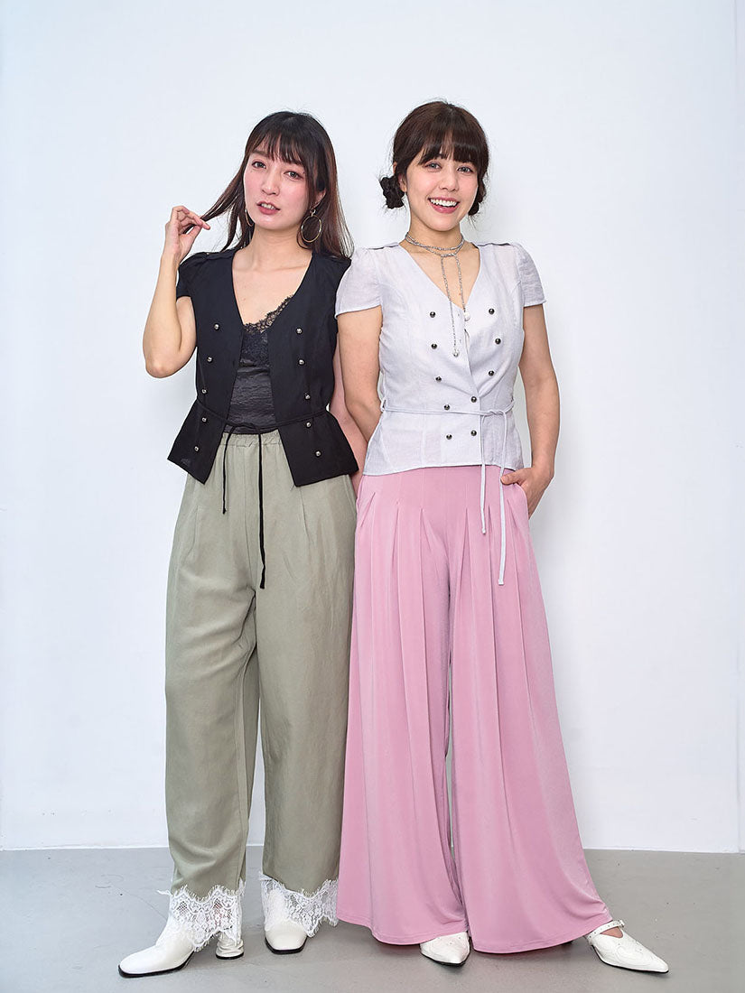 Tie Waist Double Breasted Blouse (2 Colours)
