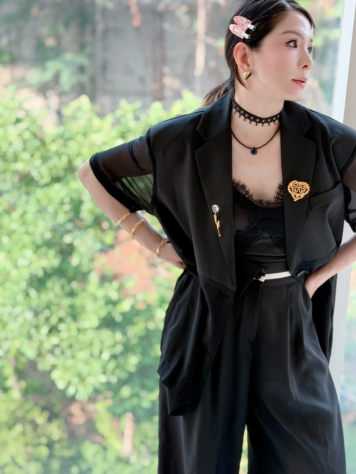 Glass Metallic Brooch (2 Styles)
