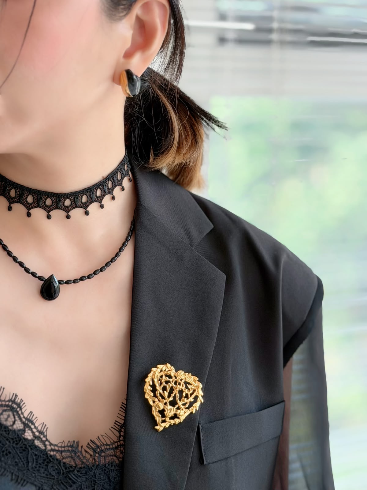 Glass Metallic Brooch (2 Styles)