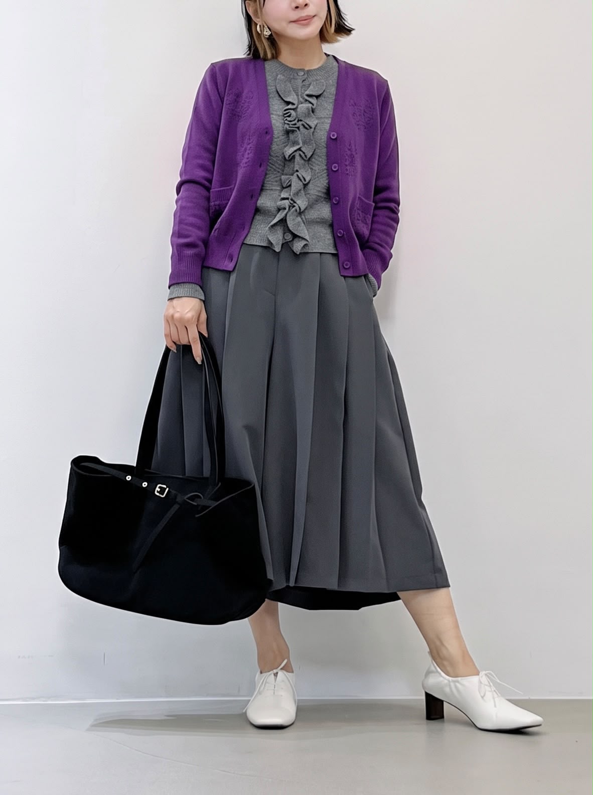 2 Layers Floral Colour Block Cardigan (4 Colours)