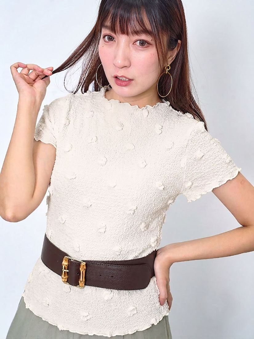 Pom-Pom Waffle Textured Top (3 Colours)