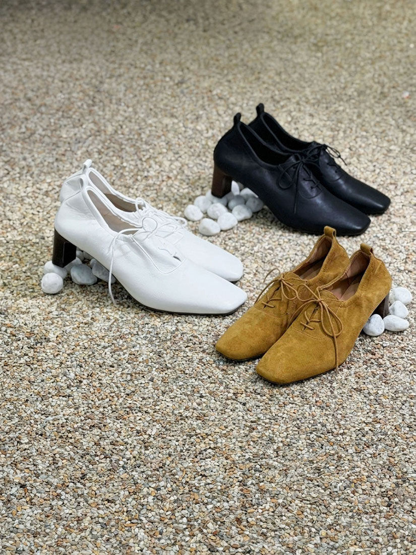 Square Toe Oxford Loafers Pumps (3 Colours)
