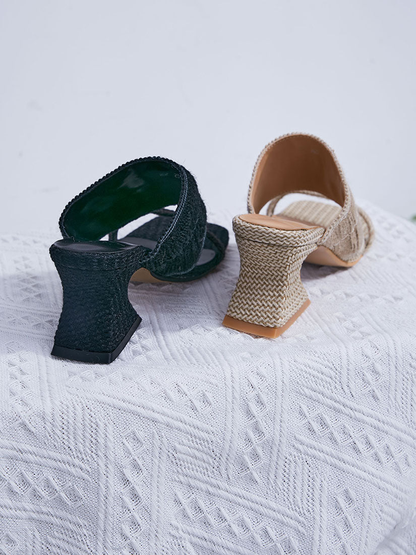 Rattan High Heel Sandals(Display Sale)